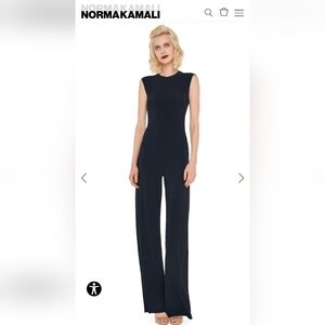 Norma Kamali Black Sleeveless Jumpsuit Size S